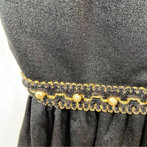 Vintage 60’s/70’s Union Made Black and Gold High‎ Neck Maxi Dress Size small - Picture 8 of 16